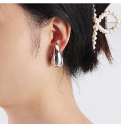 Tear Drop Earrings Jewelry for Women, Trendy Hoop Earring Set Earring Dupes Sliver $5.60 Earrings