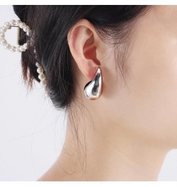 Tear Drop Earrings Jewelry for Women, Trendy Hoop Earring Set Earring Dupes Sliver $5.60 Earrings