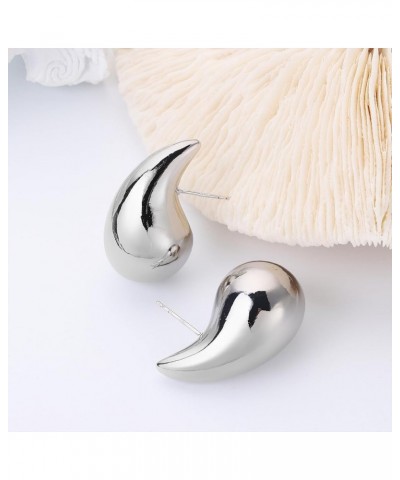 Tear Drop Earrings Jewelry for Women, Trendy Hoop Earring Set Earring Dupes Sliver $5.60 Earrings