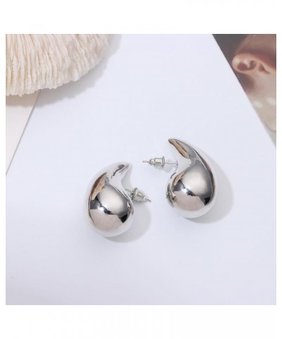 Tear Drop Earrings Jewelry for Women, Trendy Hoop Earring Set Earring Dupes Sliver $5.60 Earrings