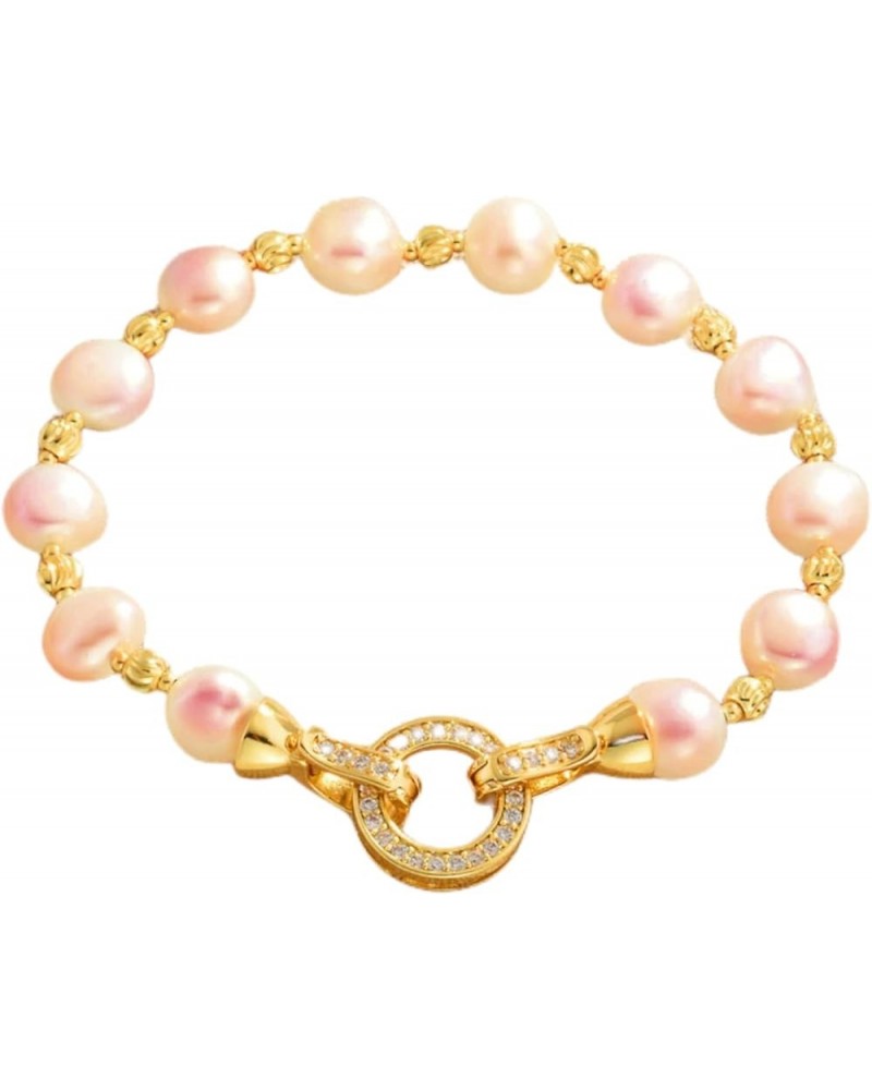 Baroque Pearl Bracelet Natural Real Pearl Bracelet 16-21cm/6.3-8.3in 4 Colors Available Pink 7.87'' $26.78 Bracelets