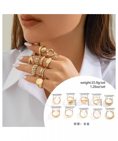 Chunky Gold Rings for Women Adjustable Silver Bold Thick Rings Gold Statement Rings Open Dome Ring Chunky Silver Rings for Wo...