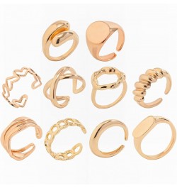 Chunky Gold Rings for Women Adjustable Silver Bold Thick Rings Gold Statement Rings Open Dome Ring Chunky Silver Rings for Wo...