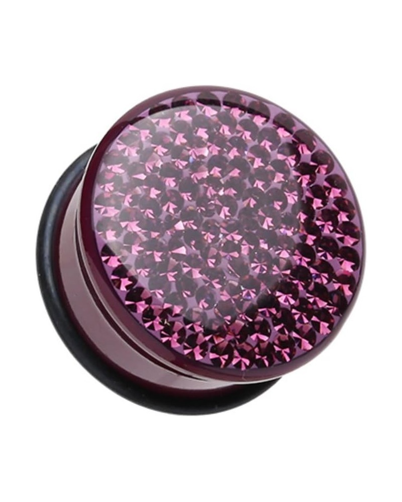 Brilliant Sparkles Color Body Single Flared Ear Gauge Plug 6 GA (4mm), Purple $16.23 Body Jewelry