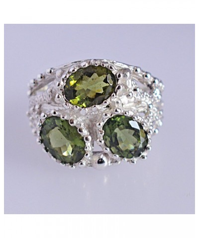 Moldavite Gemstone 925 Sterling Silver Ring Beautiful Handmade Jewellery Birthday Gift $92.32 Rings