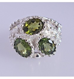 Moldavite Gemstone 925 Sterling Silver Ring Beautiful Handmade Jewellery Birthday Gift $92.32 Rings