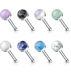 Set of 8 Semi Precious Stone Set Nose Bone Studs $7.68 Body Jewelry