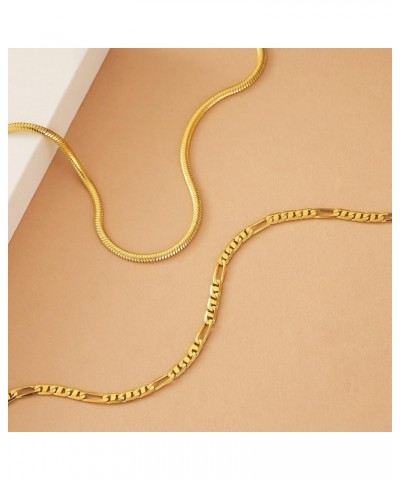 Ankle Bracelets for Women 18K Gold Plated Dainty Layered Paperclip/Cuban/Figaro/Snake/Bead Chain Adjustable Anklets Summer Je...