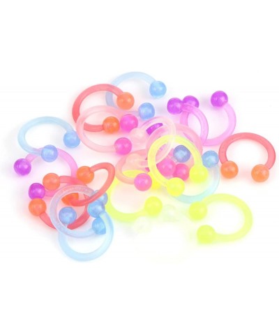 Glow in the Dark Neon Colored Horseshoe Circular Barbell Piercing Rings - Nose Septum Ring Eyebrow Ring Lip Ring Septum Retai...