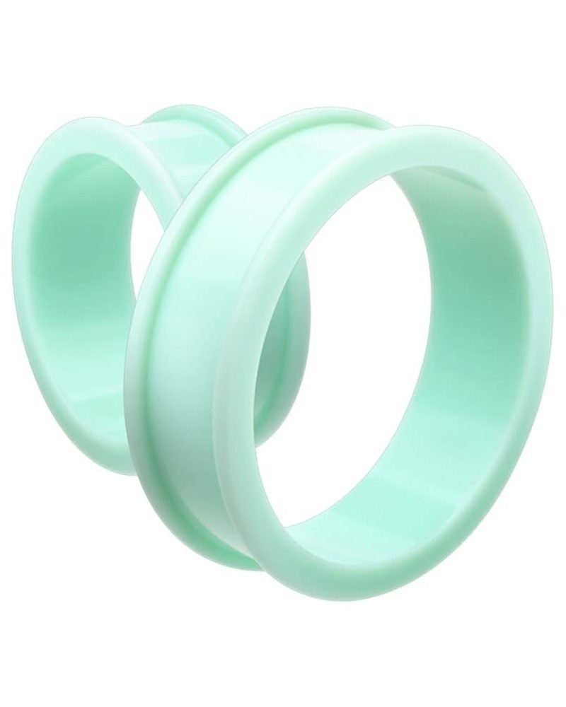 Supersize Flexible Silicone Double Flared Ear Gauge Tunnel Plug Earrings 1-5/8" (41mm), Teal $12.25 Body Jewelry