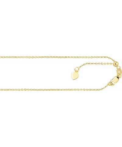 14 Kt Yellow or White Gold 30 Inch Adjustable Chain Necklace Cable (0.90 mm) Yellow Gold $173.54 Necklaces