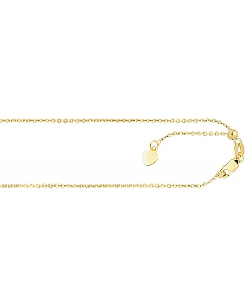 14 Kt Yellow or White Gold 30 Inch Adjustable Chain Necklace Cable (0.90 mm) Yellow Gold $173.54 Necklaces