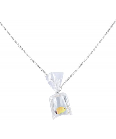 Adorrable Necklace Resin Goldfish Fish Water Bag Necklace Funny Fish in Water Bag Pendant Necklace for Women Kids Yellow b $7...