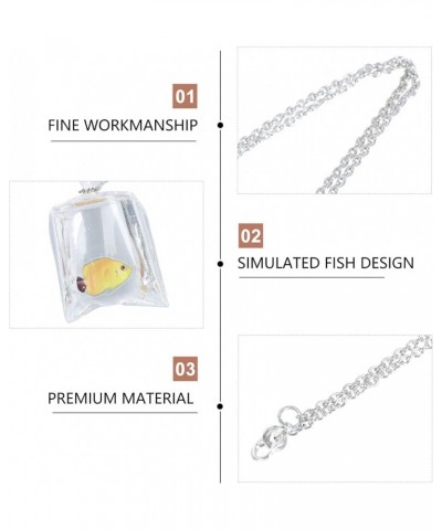 Adorrable Necklace Resin Goldfish Fish Water Bag Necklace Funny Fish in Water Bag Pendant Necklace for Women Kids Yellow b $7...