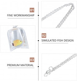 Adorrable Necklace Resin Goldfish Fish Water Bag Necklace Funny Fish in Water Bag Pendant Necklace for Women Kids Yellow b $7...