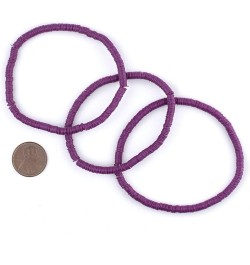 Boho Stretch Bracelet, Black - Stackable African Vinyl Heishi, Unisex for Men & Women Plum Purple $7.70 Bracelets