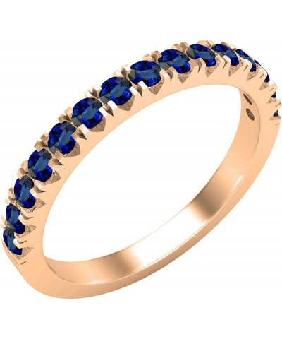 Round Lab Created Gemstone Ladies Anniversary Wedding Stackable Band, Available in Various Gemstone in 10K/14K/18K Gold & 925...