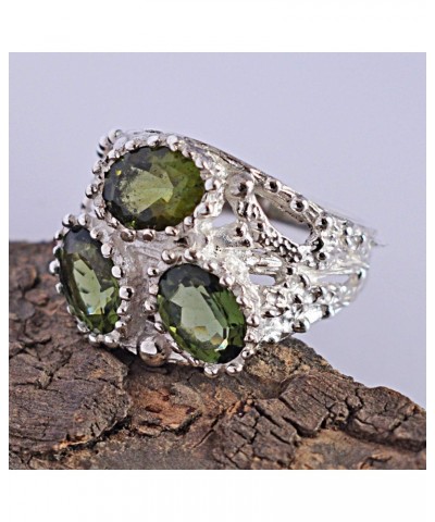 Moldavite Gemstone 925 Sterling Silver Ring Beautiful Handmade Jewellery Birthday Gift $92.32 Rings