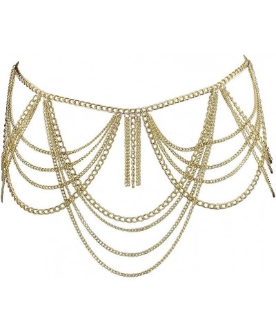 Women's Tassel Waist Chain Gold Multi layered Body Chain Beach Belly Chain Sexy Party Jewelry gold $9.68 Body Jewelry