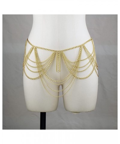 Women's Tassel Waist Chain Gold Multi layered Body Chain Beach Belly Chain Sexy Party Jewelry gold $9.68 Body Jewelry