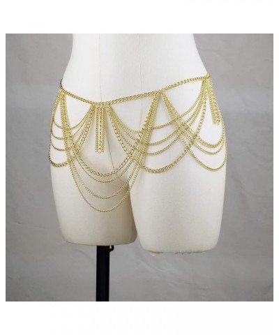 Women's Tassel Waist Chain Gold Multi layered Body Chain Beach Belly Chain Sexy Party Jewelry gold $9.68 Body Jewelry