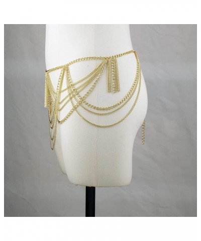 Women's Tassel Waist Chain Gold Multi layered Body Chain Beach Belly Chain Sexy Party Jewelry gold $9.68 Body Jewelry