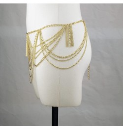 Women's Tassel Waist Chain Gold Multi layered Body Chain Beach Belly Chain Sexy Party Jewelry gold $9.68 Body Jewelry