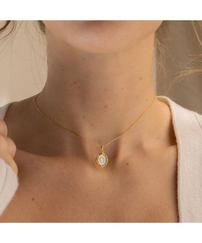 Initial Necklace Gold Dainty Oval Letter Necklace Birthday Gift for Her V $8.54 Necklaces