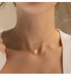 Initial Necklace Gold Dainty Oval Letter Necklace Birthday Gift for Her V $8.54 Necklaces