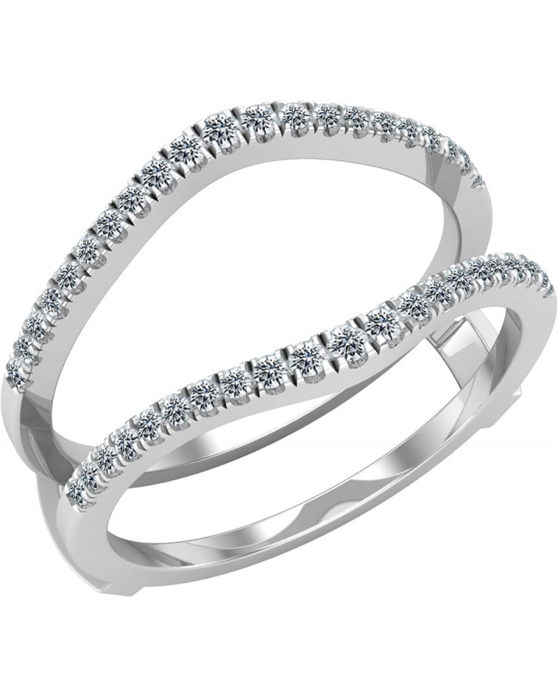 0.26 Carat Round White Diamond Engagement Enhancer Guard Ring for Her in 925 Sterling Silver 8 $65.81 Rings