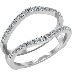 0.26 Carat Round White Diamond Engagement Enhancer Guard Ring for Her in 925 Sterling Silver 8 $65.81 Rings