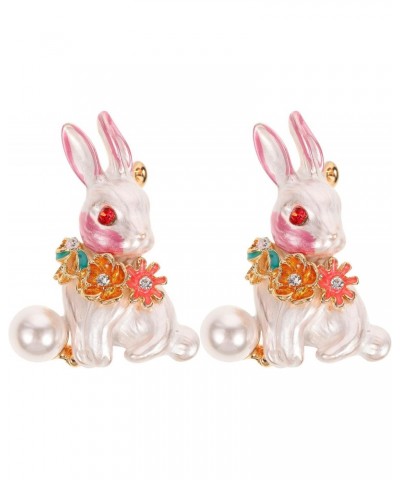 Backpacks Pin 2Pcs Rabbit Brooches Pins Bunny Pearl Brooches Bunny Shape Crystal Brooches Animal Lapel Pins Dress Accessories...