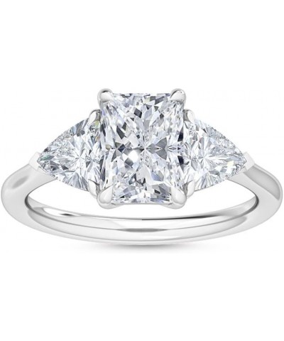 1-5 Carat (ctw) White Gold Radiant,Trilliant Cut LAB GROWN Diamond Three Stone Engagement Ring (Color D-E Clarity VS1-VS2) 5....