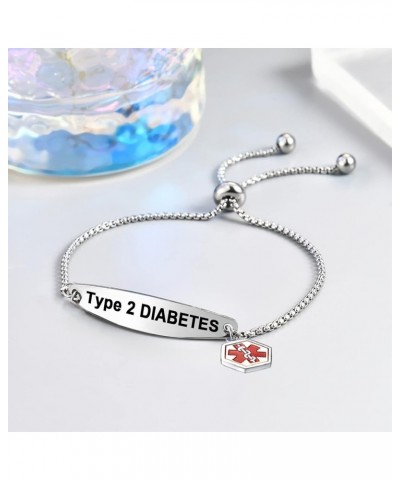 Red Medical Alert ID Bracelet for Women Men Emergency First Aid Engraved Adjustable Stainless Steel Chain Bracelets ELIQUIS $...