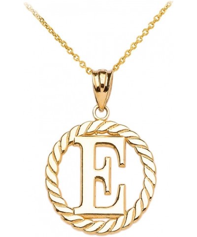 10k Yellow Gold Roped Circle "A-Z" Initial Pendant Necklace 16.0 Inches E $76.99 Necklaces