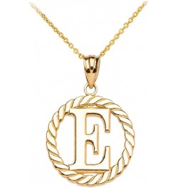 10k Yellow Gold Roped Circle "A-Z" Initial Pendant Necklace 16.0 Inches E $76.99 Necklaces