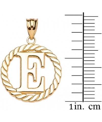 10k Yellow Gold Roped Circle "A-Z" Initial Pendant Necklace 16.0 Inches E $76.99 Necklaces