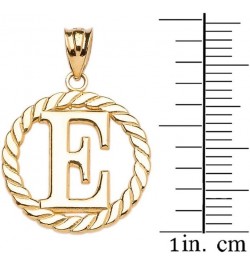 10k Yellow Gold Roped Circle "A-Z" Initial Pendant Necklace 16.0 Inches E $76.99 Necklaces