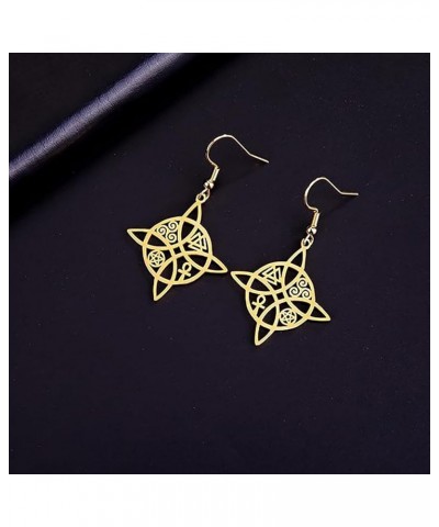 Witch Knot Earrings For Women,Stainless Steel Stylish Simplicity Celtic Knot Wiccan Symbol Drop Earrings,Witchcraft Jewelry F...