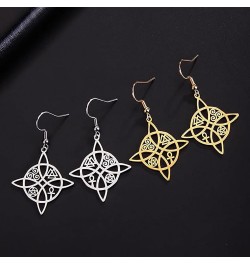 Witch Knot Earrings For Women,Stainless Steel Stylish Simplicity Celtic Knot Wiccan Symbol Drop Earrings,Witchcraft Jewelry F...