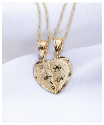 Solid 10k Gold Breakable Heart Necklace, Set of 2 Necklaces as Gift for Mother and Daughter, Gift Idea For Daughter From Moth...