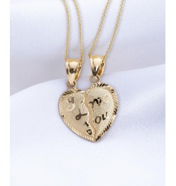 Solid 10k Gold Breakable Heart Necklace, Set of 2 Necklaces as Gift for Mother and Daughter, Gift Idea For Daughter From Moth...