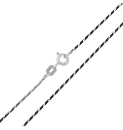 Sterling Silver 925 Round Black & White Snake Chain, Women Two-Toned Snake Chain Necklace, Multi Color & Sturdy Women/Girls J...