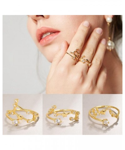 Women Girl's 12 Chinese Zodiac Ring Adjustable Size Ring Jewelry Cacer-Gold $8.83 Rings