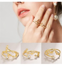 Women Girl's 12 Chinese Zodiac Ring Adjustable Size Ring Jewelry Cacer-Gold $8.83 Rings