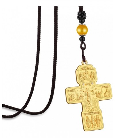 Russian Orthodox Jesus Cross Pendant Necklaces Men Women Religious Prayer Crucifix Church Necklace Gold Color $7.97 Necklaces