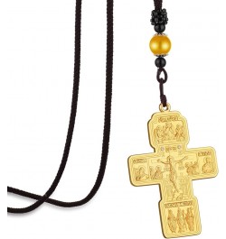 Russian Orthodox Jesus Cross Pendant Necklaces Men Women Religious Prayer Crucifix Church Necklace Gold Color $7.97 Necklaces