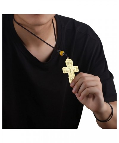 Russian Orthodox Jesus Cross Pendant Necklaces Men Women Religious Prayer Crucifix Church Necklace Gold Color $7.97 Necklaces