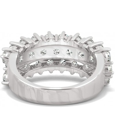 14K White Gold 3.0mm Moissanite Round Three-Row Band, 3.00cttw DEW $488.53 Rings