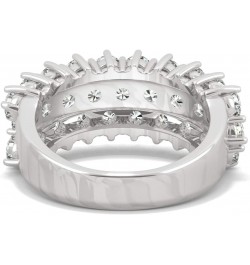 14K White Gold 3.0mm Moissanite Round Three-Row Band, 3.00cttw DEW $488.53 Rings